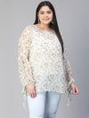 Women Floral Print Multicolor Round Neck Long Sleeve Plus Size Top-S23128PBL002