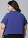 Women Viscose Blue Gathered Plus Shrug-S23561PSG001