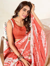 Saree Mall Women's Georgette Peach Printed Designer Saree With Blouse Piece-SAADI1011