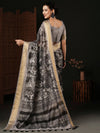 Saree Mall Women's Organza Grey Printed Designer Saree With Blouse Piece-SALILA142