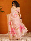 Saree Mall Women's Organza Pink Printed Designer Saree With Blouse Piece-SALILA146