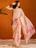 Saree Mall Women's Organza Pink Printed Designer Saree With Blouse Piece-SALILA146