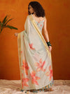 Saree Mall Women's Organza Light Blue Printed Designer Saree With Blouse Piece-SALILA147