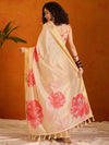 Saree Mall Women's Organza Beige Printed Designer Saree With Blouse Piece-SALILA148