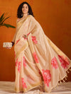 Saree Mall Women's Organza Beige Printed Designer Saree With Blouse Piece-SALILA148