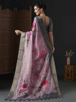 Saree Mall Women's Organza Mauve Printed Designer Saree With Blouse Piece-SALILA202