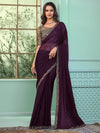 Saree Mall Women's Chiffon Purple Embellished Designer Saree With Blouse Piece-SALSA7809