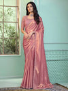 Saree Mall Women's Georgette Pink Embellished Designer Saree With Blouse Piece-SALSA7810