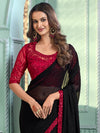 Saree Mall Women's Chiffon Black Embellished Designer Saree With Blouse Piece-SALSA7815