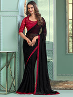 Saree Mall Women's Chiffon Black Embellished Designer Saree With Blouse Piece-SALSA7815