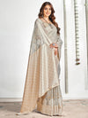 Saree Mall Women's Cotton Grey Woven Design Designer Saree With Blouse Piece-SANIDHI104505