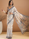 Saree Mall Women's Organza Off White Printed Designer Saree With Blouse Piece-SANKARI502