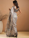 Saree Mall Women's Organza Grey Printed Designer Saree With Blouse Piece-SANKARI504