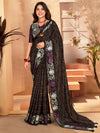 Saree Mall Women's  Blend Black Printed Designer Saree With Blouse Piece-SANTONI111