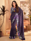 Saree Mall Women's  Blend Purple Printed Designer Saree With Blouse Piece-SANTONI114