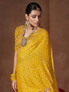 Saree Mall Women's Chiffon Yellow Embellished Designer Saree With Blouse Piece-SANVI1002