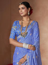 Saree Mall Women's Chiffon Blue Embellished Designer Saree With Blouse Piece-SANVI1003