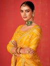 Saree Mall Women's Chiffon Yellow Embellished Designer Saree With Blouse Piece-SANVI2004