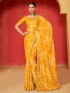 Saree Mall Women's Chiffon Yellow Embellished Designer Saree With Blouse Piece-SANVI2004