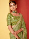 Saree Mall Women's Chiffon Light Green Embellished Designer Saree With Blouse Piece-SANVI2007