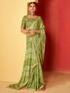 Saree Mall Women's Chiffon Light Green Embellished Designer Saree With Blouse Piece-SANVI2007