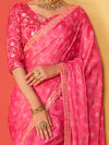 Saree Mall Women's Chiffon Pink Embellished Designer Saree With Blouse Piece-SANVI2009