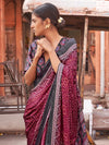 Saree Mall Women's Viscose  Burgundy Woven Design Designer Saree With Blouse Piece-SAWARI105