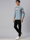 Men Graphic Print Blue Sweatshirt-SCAW22-Blue