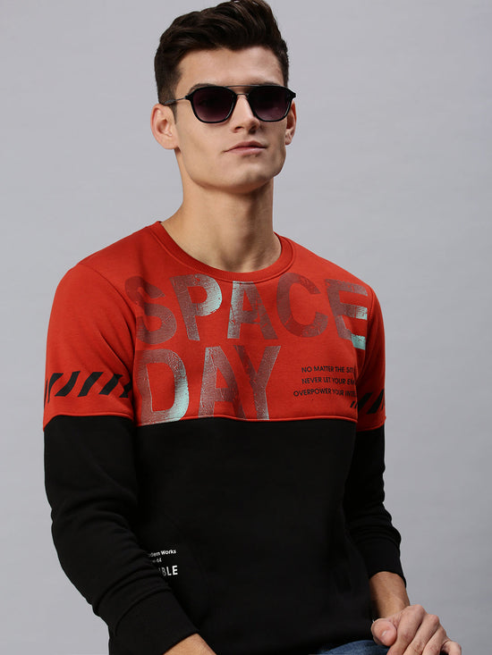 Men Graphic Print Multi Sweatshirt-SCAW34-Redblack