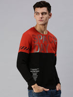 Men Graphic Print Multi Sweatshirt-SCAW34-Redblack