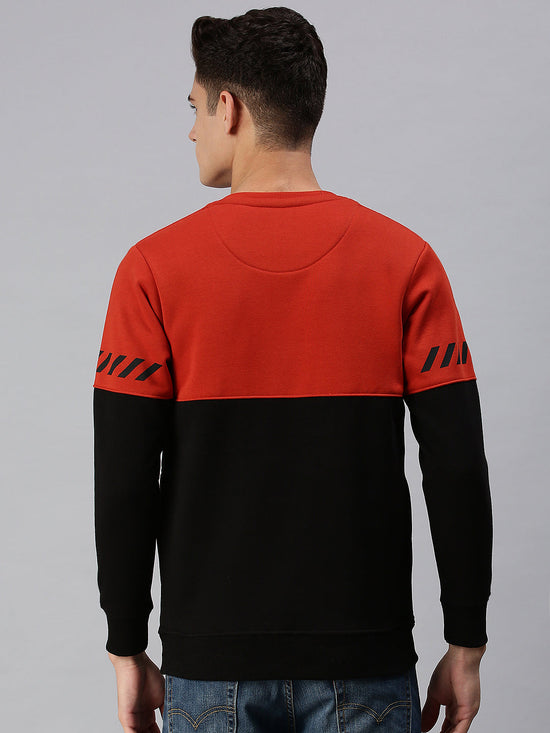 Men Graphic Print Multi Sweatshirt-SCAW34-Redblack