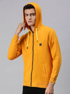 Men Hooded Solid Yellow Sweatshirt-SCPW140-Mustard