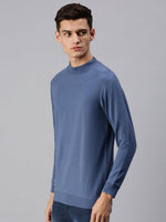 Men Solid Blue Sweatshirt-SCPW197-Blue