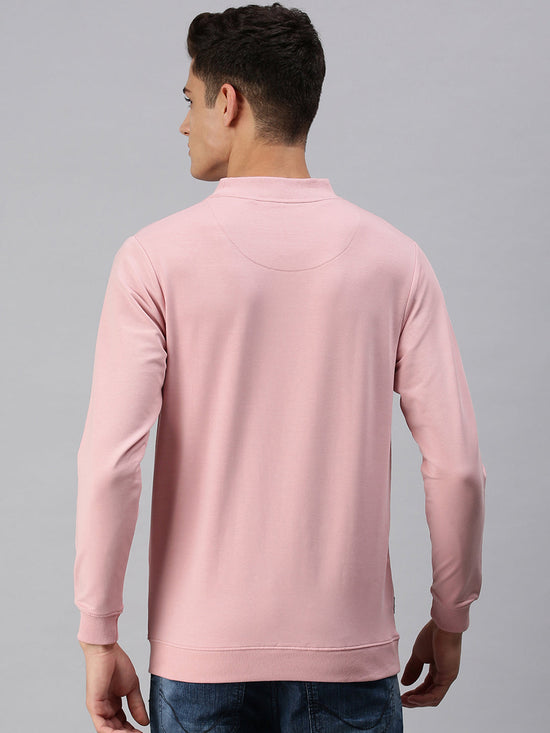 Men Solid Pink Sweatshirt-SCPW197-Peach