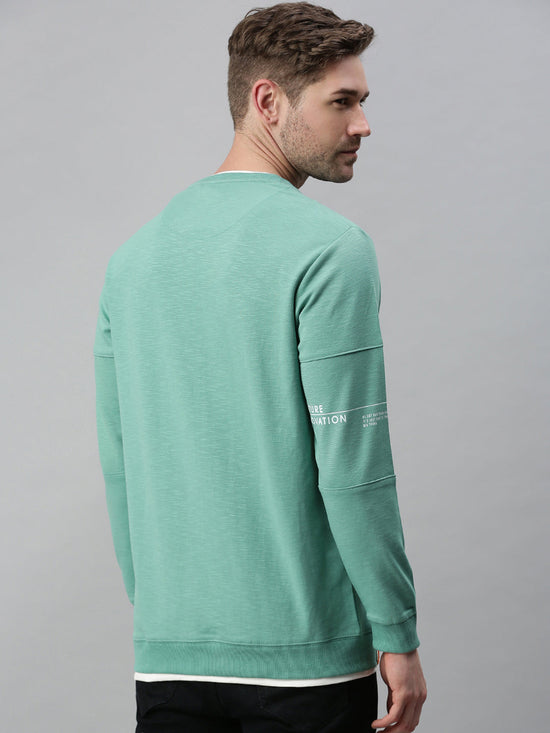 Men Solid Green Sweatshirt-SCPW229-Green