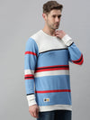 Men Striped Blue Sweatshirt-SCPW235-Bluewhite