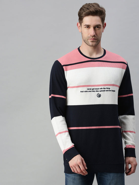 Men Printed Pink Sweatshirt-SCPW235-Pinkwhite