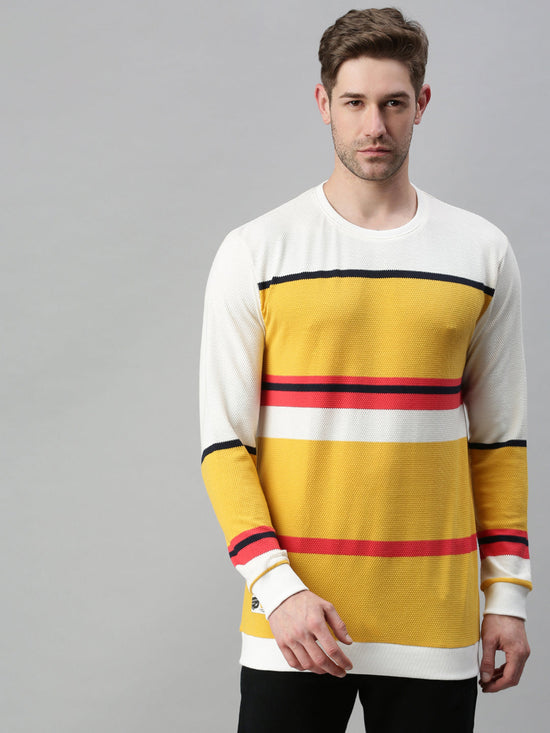 Men Printed Yellow Sweatshirt-SCPW235-Yellowwhite