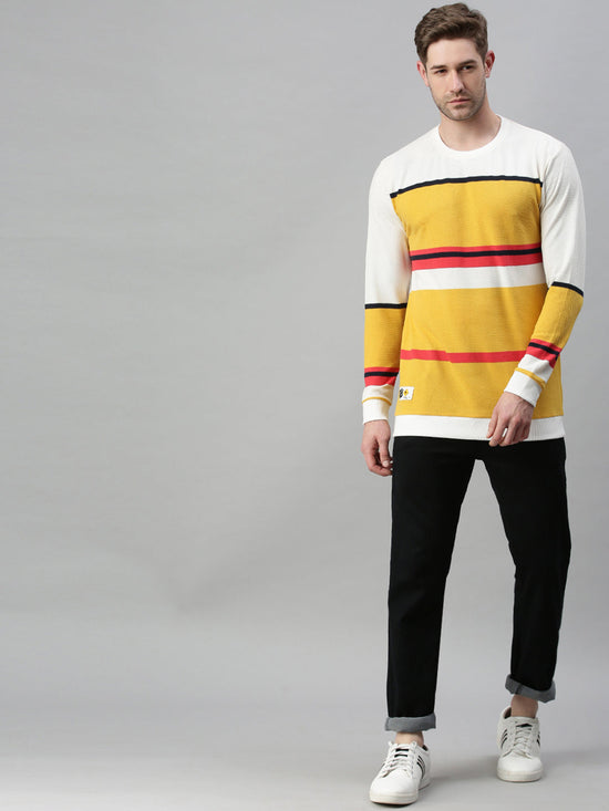 Men Printed Yellow Sweatshirt-SCPW235-Yellowwhite