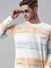 Men Striped White Sweatshirt-SCPW253-Whiteorange