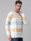 Men Striped White Sweatshirt-SCPW253-Whiteorange