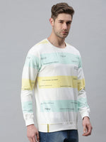 Men Printed White Sweatshirt-SCPW253-Whiteyellow