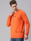 Men Printed Orange Sweatshirt-SCPW254-Orange