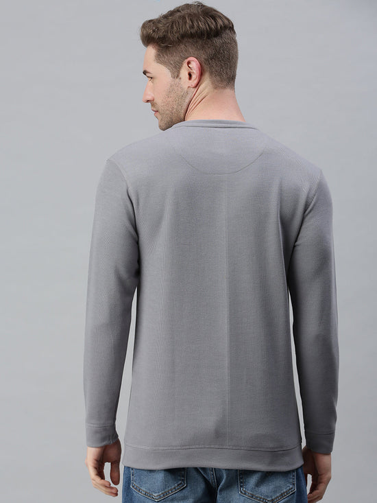 Men Solid Grey Sweatshirt-SCPW262-Grey