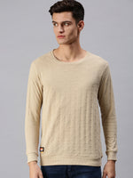 Men Solid Beige Sweatshirt-SCPW280-Beige