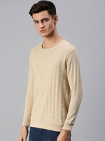 Men Solid Beige Sweatshirt-SCPW280-Beige