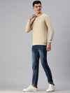 Men Solid Beige Sweatshirt-SCPW280-Beige