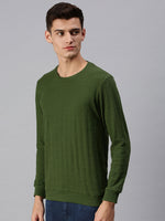 Men Solid Green Sweatshirt-SCPW280-Darkgreen