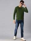 Men Solid Green Sweatshirt-SCPW280-Darkgreen