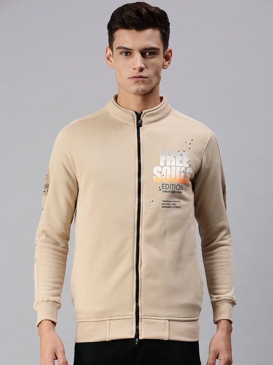 Men Graphic Print Beige Sweatshirt-SCPW28-Beige